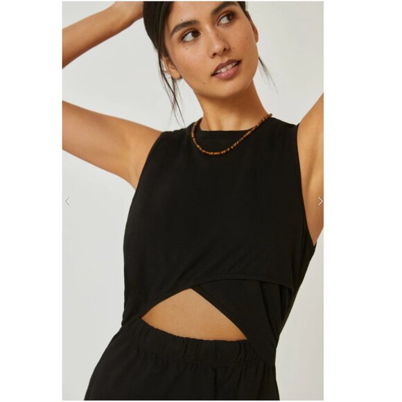NWT Anthropologie T.La Twisted Cutout Mini Dress Black Sleeveless - Picture 2 of 2